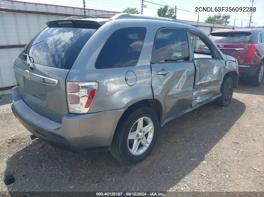 2005 Chevrolet Equinox Lt VIN: 2CNDL63F356092288 Lot: 40125167