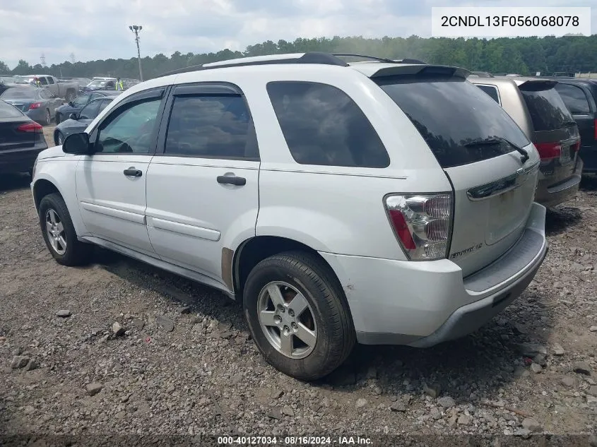 2005 Chevrolet Equinox Ls VIN: 2CNDL13F056068078 Lot: 40127034