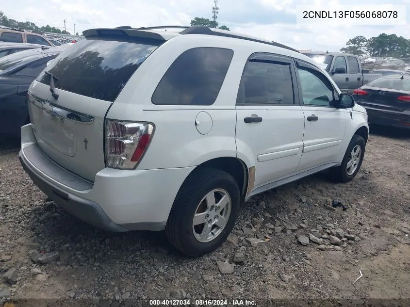 2005 Chevrolet Equinox Ls VIN: 2CNDL13F056068078 Lot: 40127034