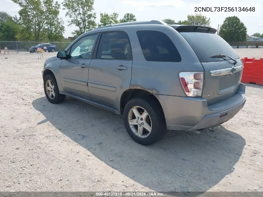 2005 Chevrolet Equinox Lt VIN: 2CNDL73F256134648 Lot: 40137915