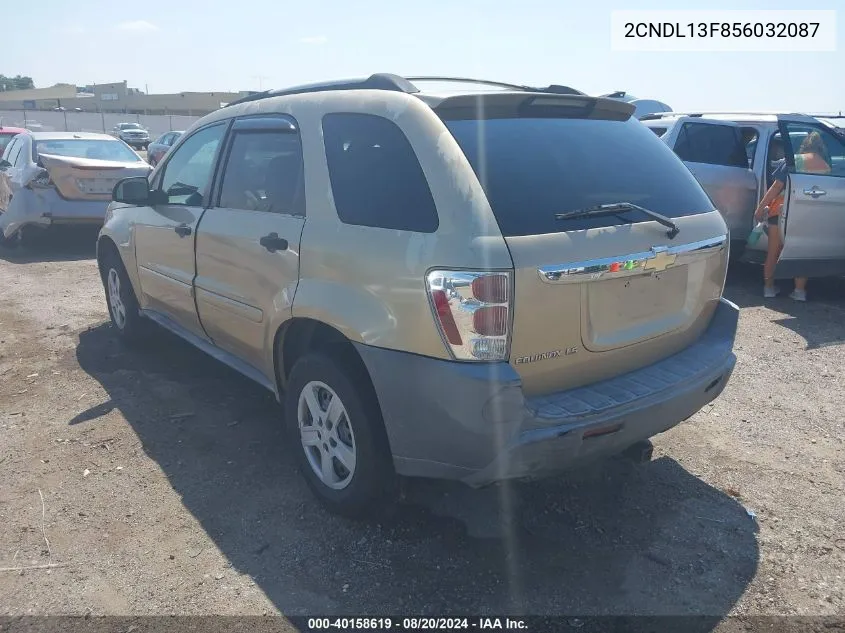 2005 Chevrolet Equinox Ls VIN: 2CNDL13F856032087 Lot: 40158619