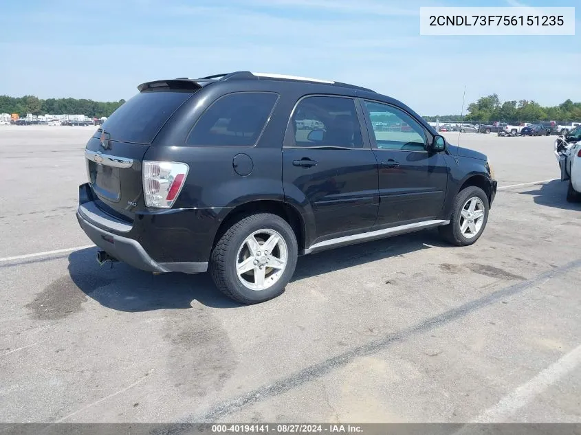 2005 Chevrolet Equinox Lt VIN: 2CNDL73F756151235 Lot: 40194141