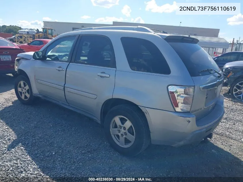 2005 Chevrolet Equinox Lt VIN: 2CNDL73F756110619 Lot: 40238030