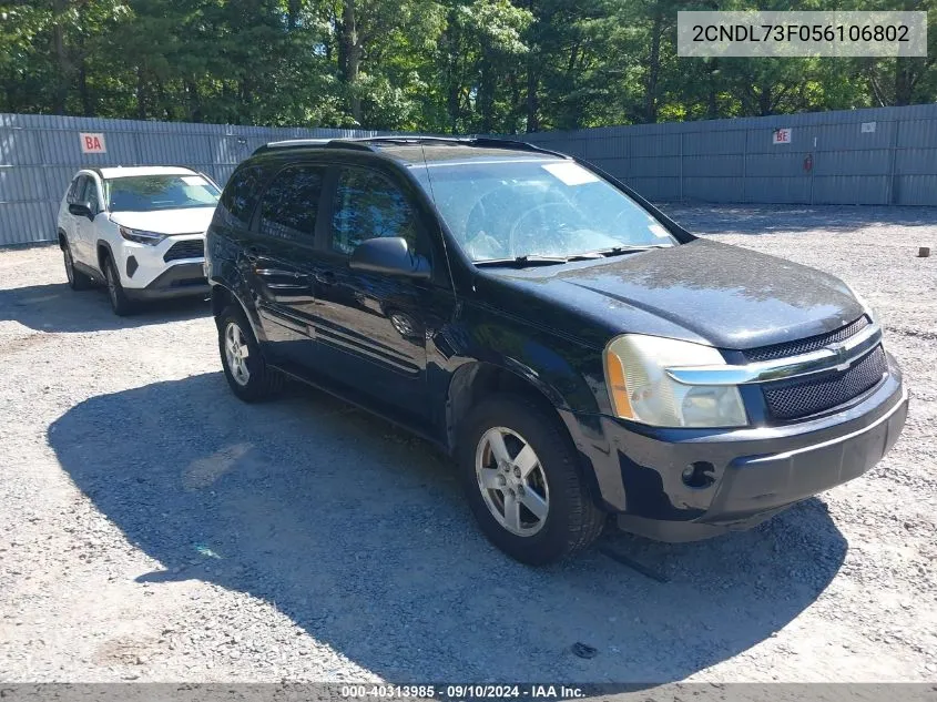 2005 Chevrolet Equinox Lt VIN: 2CNDL73F056106802 Lot: 40313985