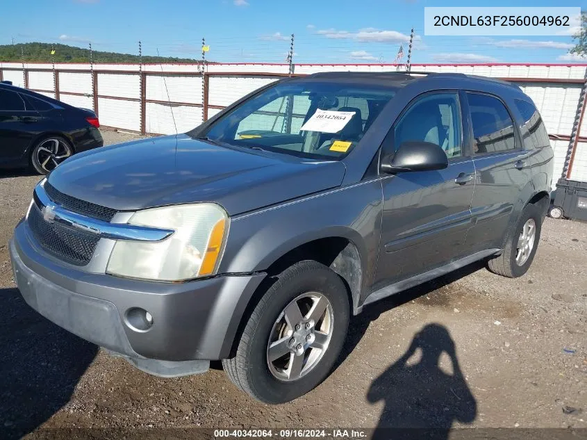 2005 Chevrolet Equinox Lt VIN: 2CNDL63F256004962 Lot: 40342064