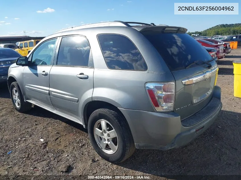 2005 Chevrolet Equinox Lt VIN: 2CNDL63F256004962 Lot: 40342064