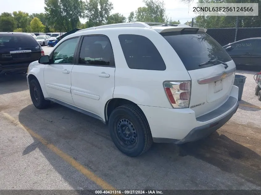 2005 Chevrolet Equinox Lt VIN: 2CNDL63F256124566 Lot: 40431316