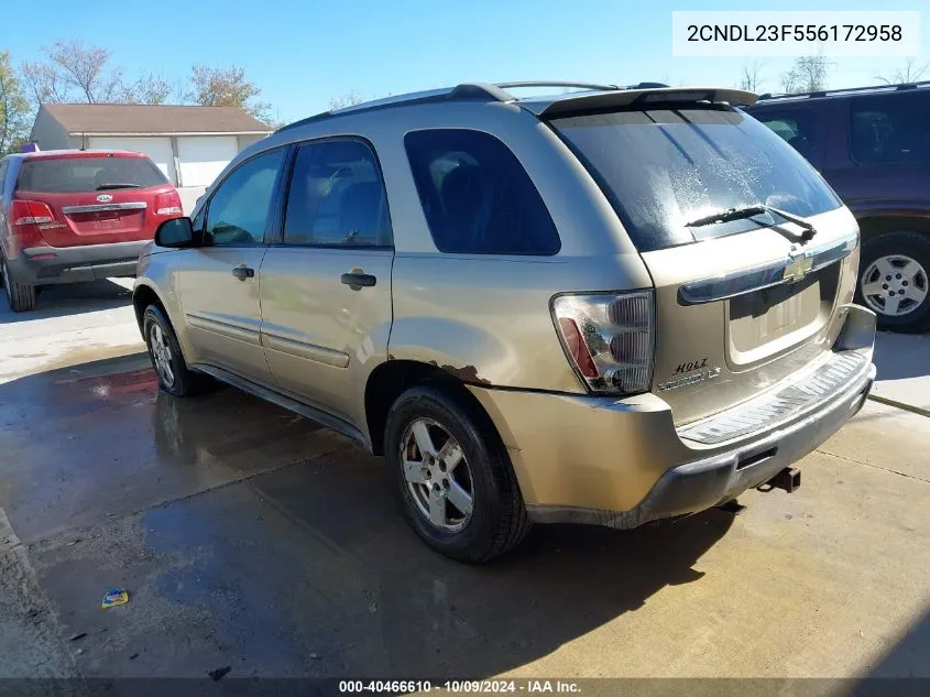 2005 Chevrolet Equinox Ls VIN: 2CNDL23F556172958 Lot: 40466610