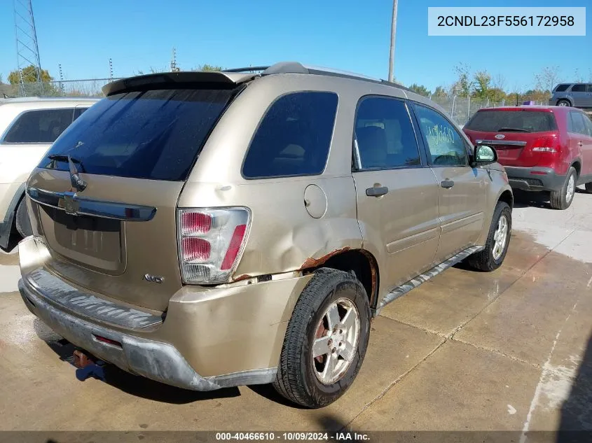 2005 Chevrolet Equinox Ls VIN: 2CNDL23F556172958 Lot: 40466610