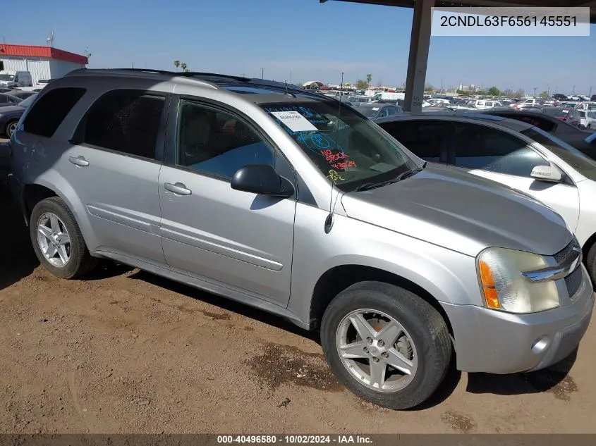 2005 Chevrolet Equinox Lt VIN: 2CNDL63F656145551 Lot: 40496580