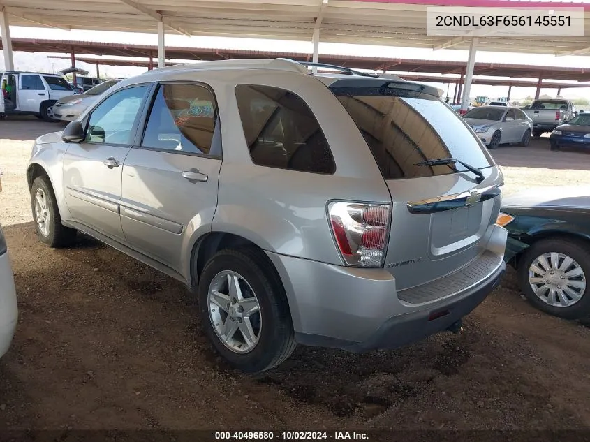 2005 Chevrolet Equinox Lt VIN: 2CNDL63F656145551 Lot: 40496580