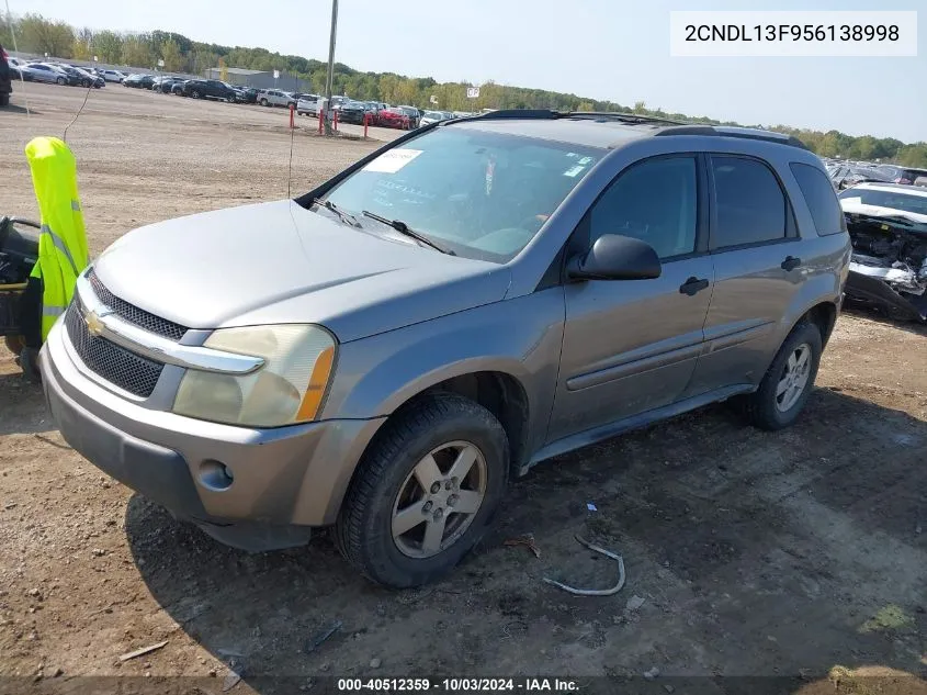 2005 Chevrolet Equinox Ls VIN: 2CNDL13F956138998 Lot: 40512359