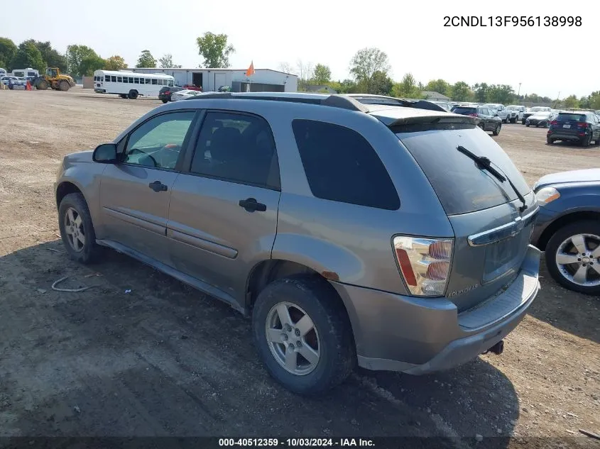 2005 Chevrolet Equinox Ls VIN: 2CNDL13F956138998 Lot: 40512359