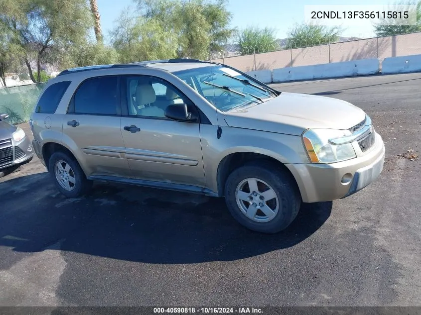 2005 Chevrolet Equinox Ls VIN: 2CNDL13F356115815 Lot: 40590818