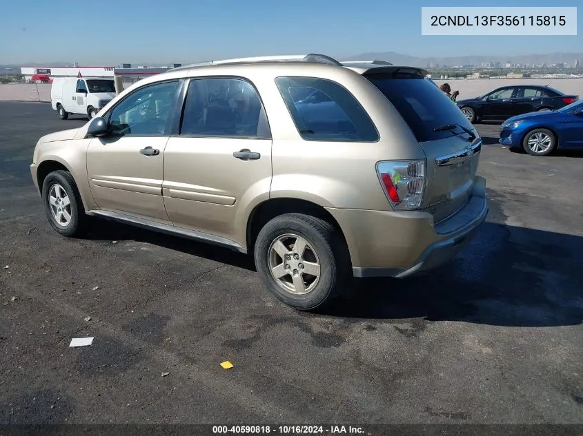 2005 Chevrolet Equinox Ls VIN: 2CNDL13F356115815 Lot: 40590818