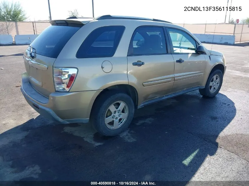 2005 Chevrolet Equinox Ls VIN: 2CNDL13F356115815 Lot: 40590818