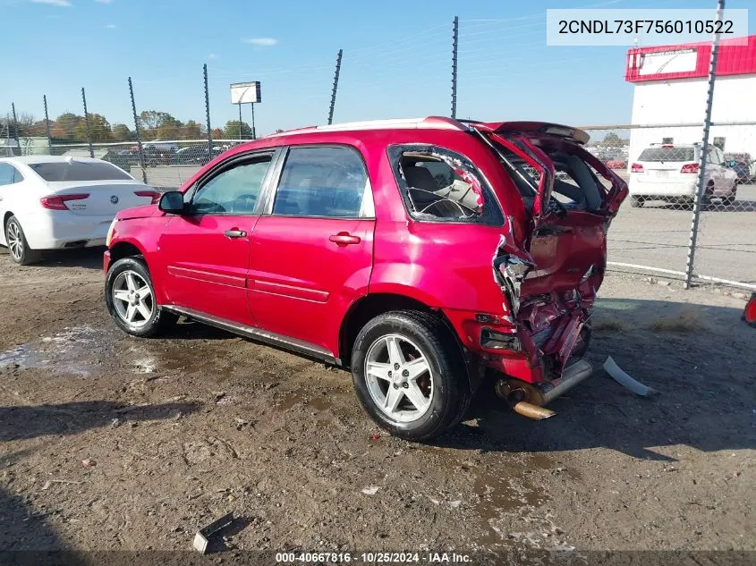 2005 Chevrolet Equinox Lt VIN: 2CNDL73F756010522 Lot: 40667816