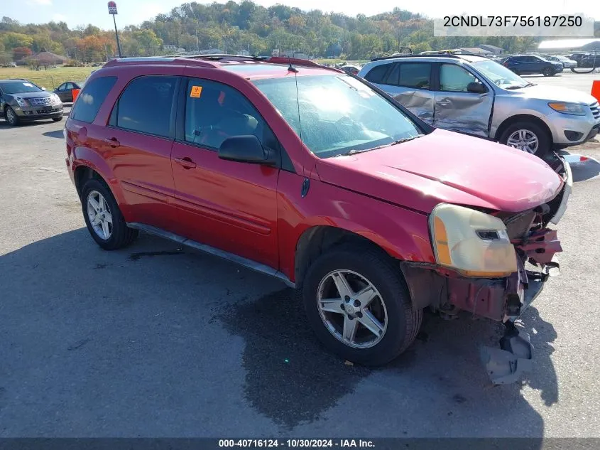 2005 Chevrolet Equinox Lt VIN: 2CNDL73F756187250 Lot: 40716124