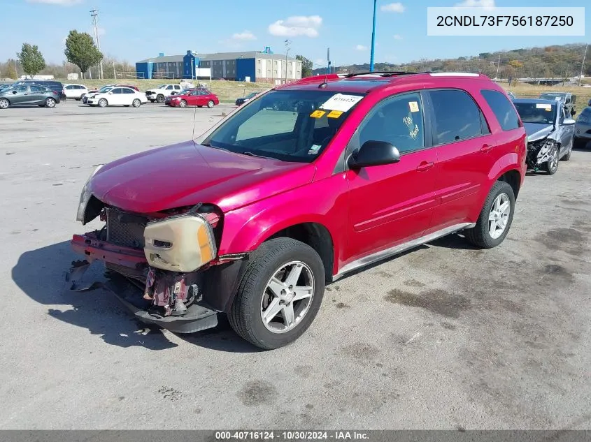 2005 Chevrolet Equinox Lt VIN: 2CNDL73F756187250 Lot: 40716124