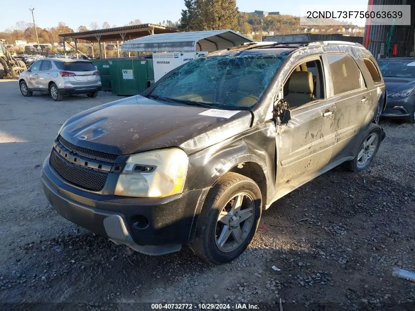 2005 Chevrolet Equinox Lt VIN: 2CNDL73F756063639 Lot: 40732772