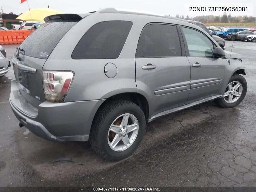 2005 Chevrolet Equinox Lt VIN: 2CNDL73F256056081 Lot: 40771317