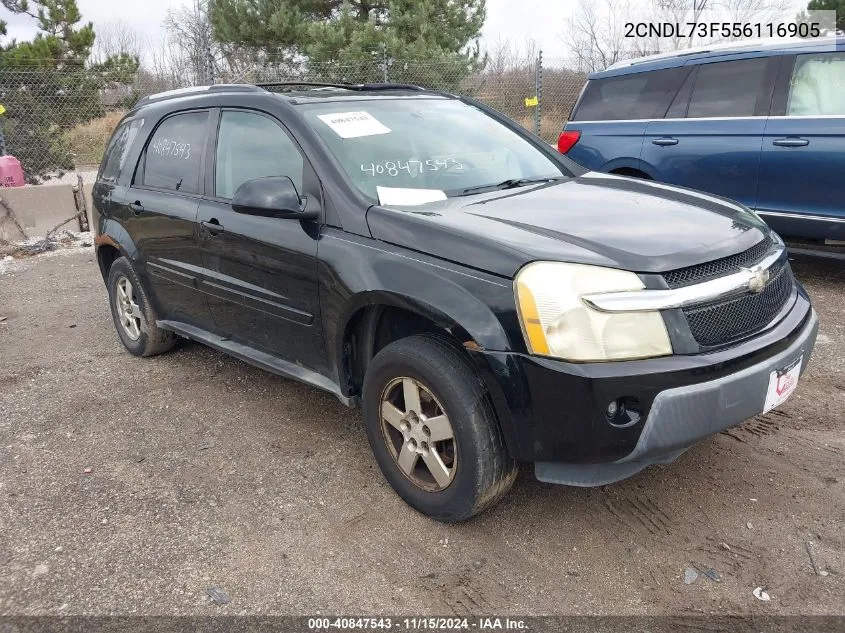 2005 Chevrolet Equinox Lt VIN: 2CNDL73F556116905 Lot: 40847543