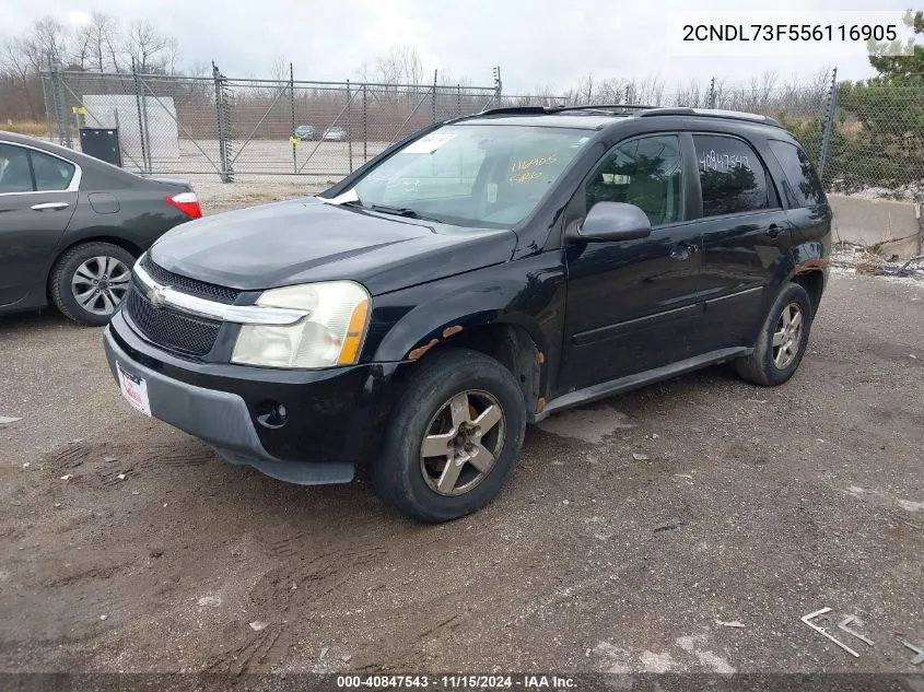 2005 Chevrolet Equinox Lt VIN: 2CNDL73F556116905 Lot: 40847543