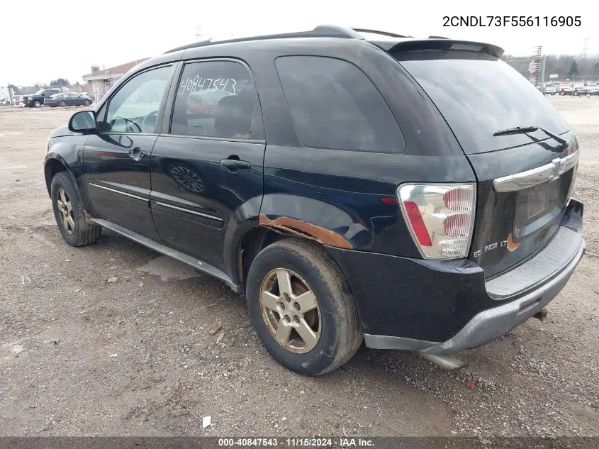 2005 Chevrolet Equinox Lt VIN: 2CNDL73F556116905 Lot: 40847543