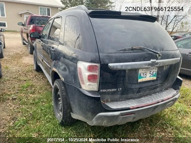 2006 Chevrolet Equinox Lt V6 VIN: 2CNDL63F966125554 Lot: 20177954