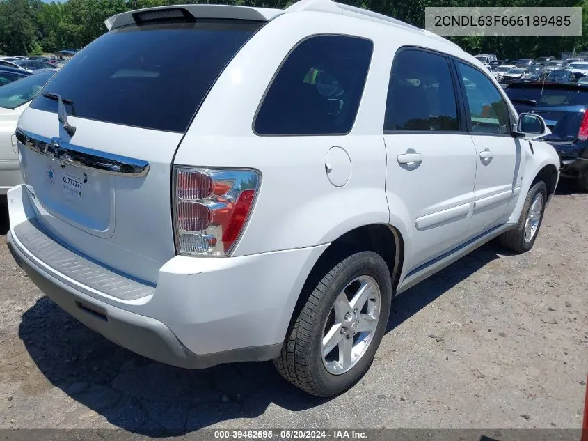 2006 Chevrolet Equinox Lt VIN: 2CNDL63F666189485 Lot: 39462595