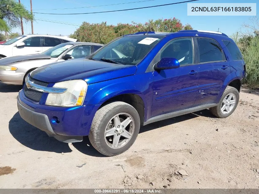 2006 Chevrolet Equinox Lt VIN: 2CNDL63F166183805 Lot: 39663291