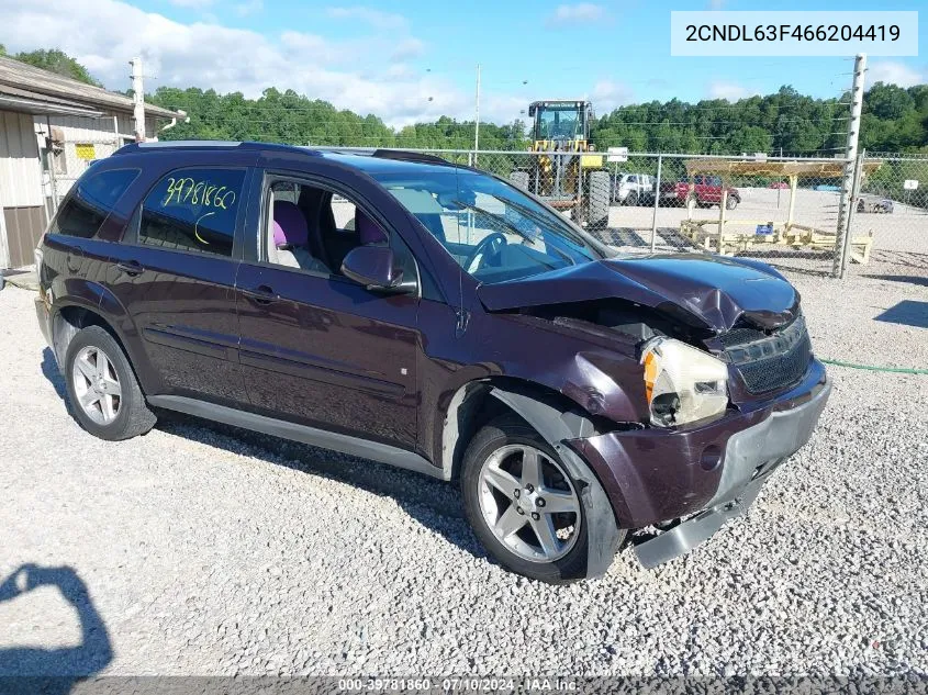 2006 Chevrolet Equinox Lt VIN: 2CNDL63F466204419 Lot: 39781860