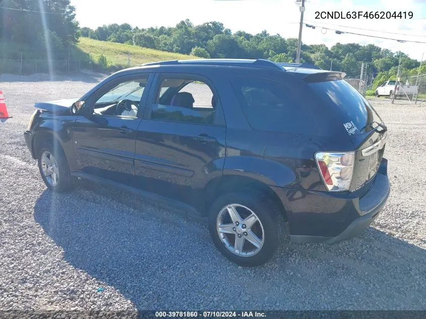 2006 Chevrolet Equinox Lt VIN: 2CNDL63F466204419 Lot: 39781860