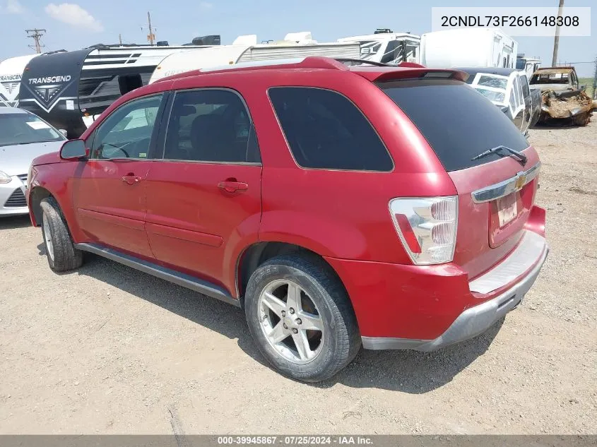 2006 Chevrolet Equinox Lt VIN: 2CNDL73F266148308 Lot: 39945867