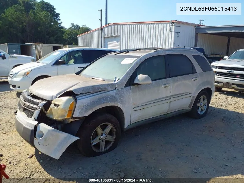 2006 Chevrolet Equinox Lt VIN: 2CNDL63F066015413 Lot: 40105831