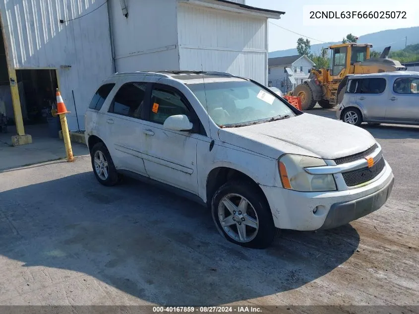 2006 Chevrolet Equinox Lt VIN: 2CNDL63F666025072 Lot: 40167859