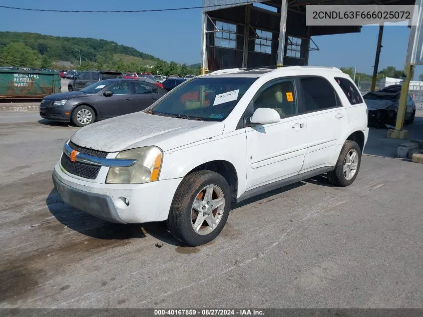 2006 Chevrolet Equinox Lt VIN: 2CNDL63F666025072 Lot: 40167859