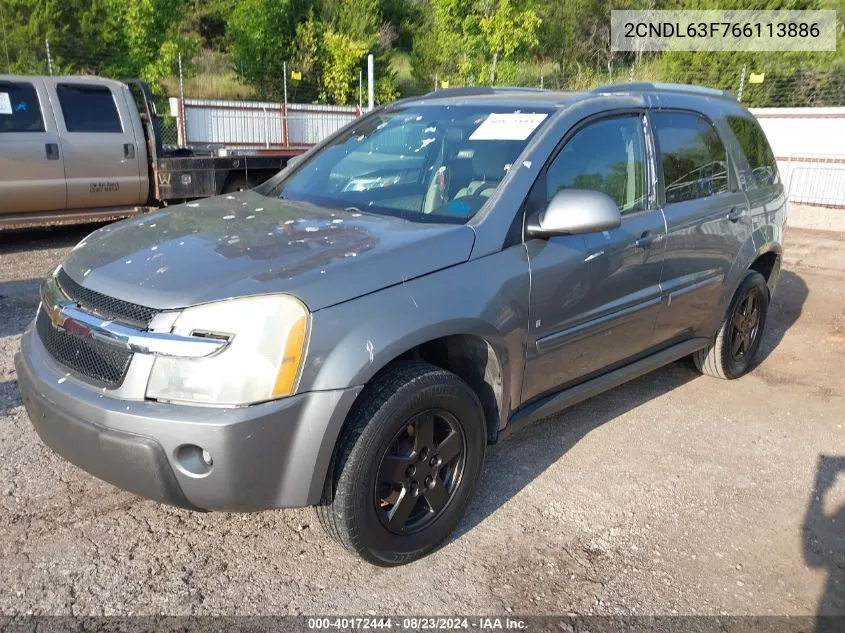 2006 Chevrolet Equinox Lt VIN: 2CNDL63F766113886 Lot: 40172444