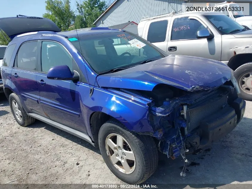 2006 Chevrolet Equinox Lt VIN: 2CNDL63F366163331 Lot: 40173593