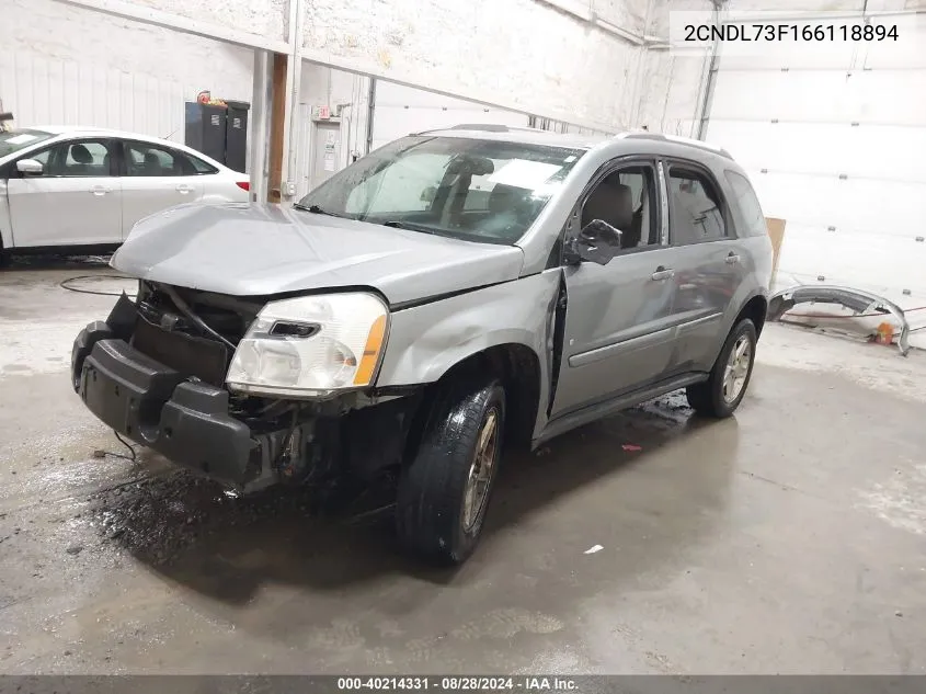 2006 Chevrolet Equinox Lt VIN: 2CNDL73F166118894 Lot: 40214331