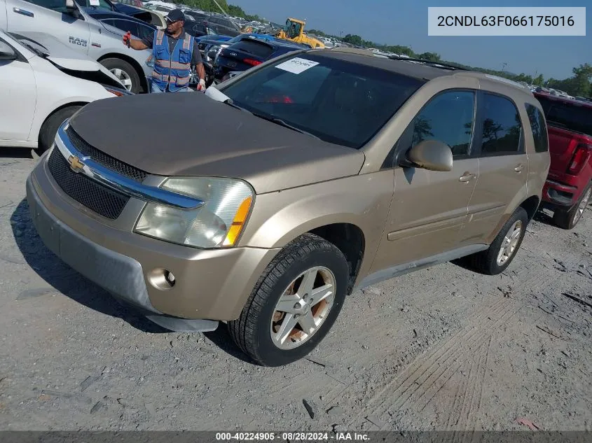 2006 Chevrolet Equinox Lt VIN: 2CNDL63F066175016 Lot: 40224905