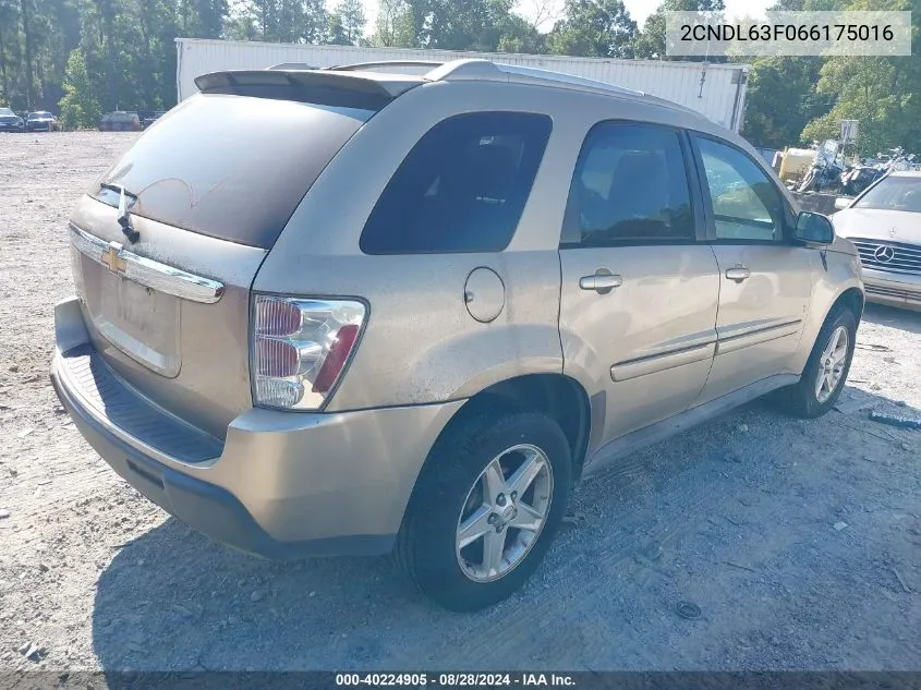 2006 Chevrolet Equinox Lt VIN: 2CNDL63F066175016 Lot: 40224905