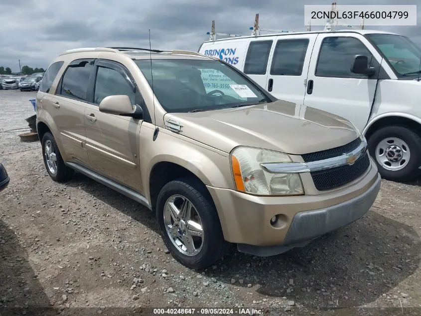 2006 Chevrolet Equinox Lt VIN: 2CNDL63F466004799 Lot: 40248647