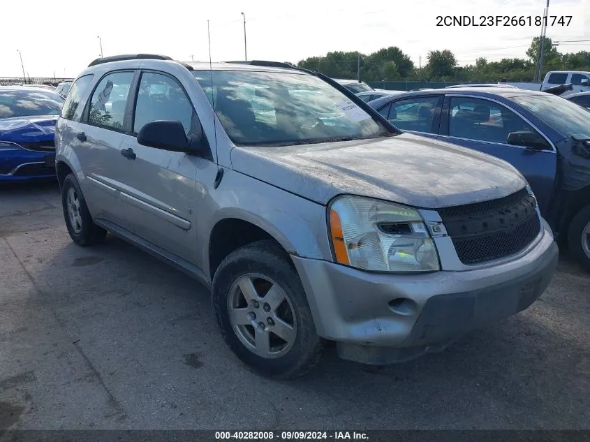 2006 Chevrolet Equinox Ls VIN: 2CNDL23F266181747 Lot: 40282008