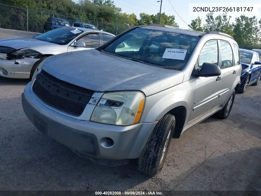 2006 Chevrolet Equinox Ls VIN: 2CNDL23F266181747 Lot: 40282008