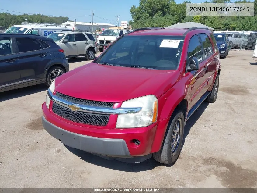 2006 Chevrolet Equinox Ls VIN: 2CNDL13F466177645 Lot: 40289967