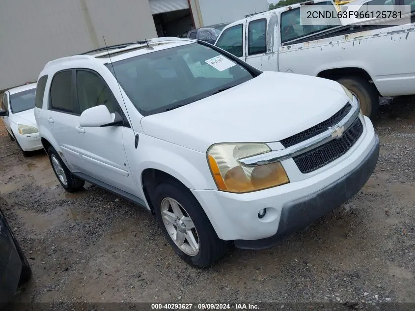 2006 Chevrolet Equinox Lt VIN: 2CNDL63F966125781 Lot: 40293627