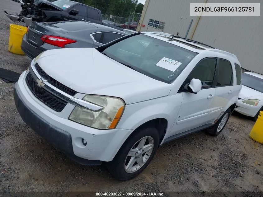 2006 Chevrolet Equinox Lt VIN: 2CNDL63F966125781 Lot: 40293627