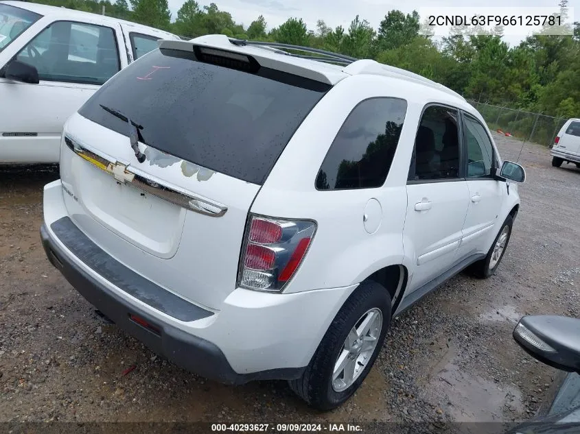 2006 Chevrolet Equinox Lt VIN: 2CNDL63F966125781 Lot: 40293627