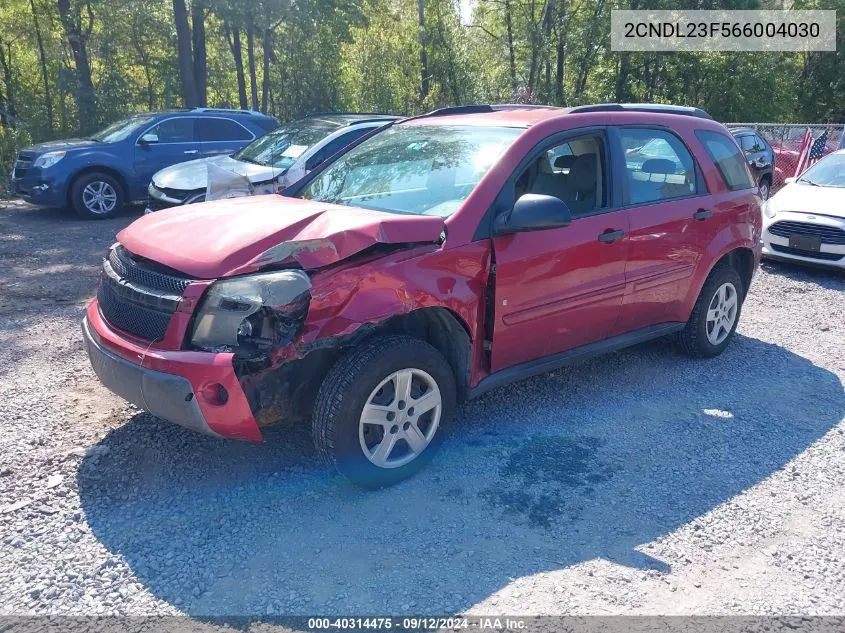 2006 Chevrolet Equinox Ls VIN: 2CNDL23F566004030 Lot: 40314475